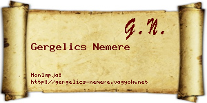 Gergelics Nemere névjegykártya